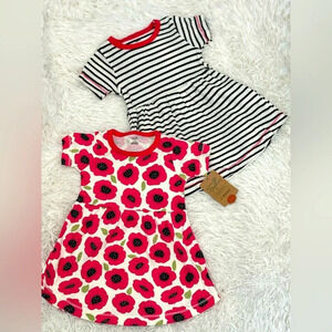 NWT 2 pieces - Organic cotton little girl dresses, 9-12 mos